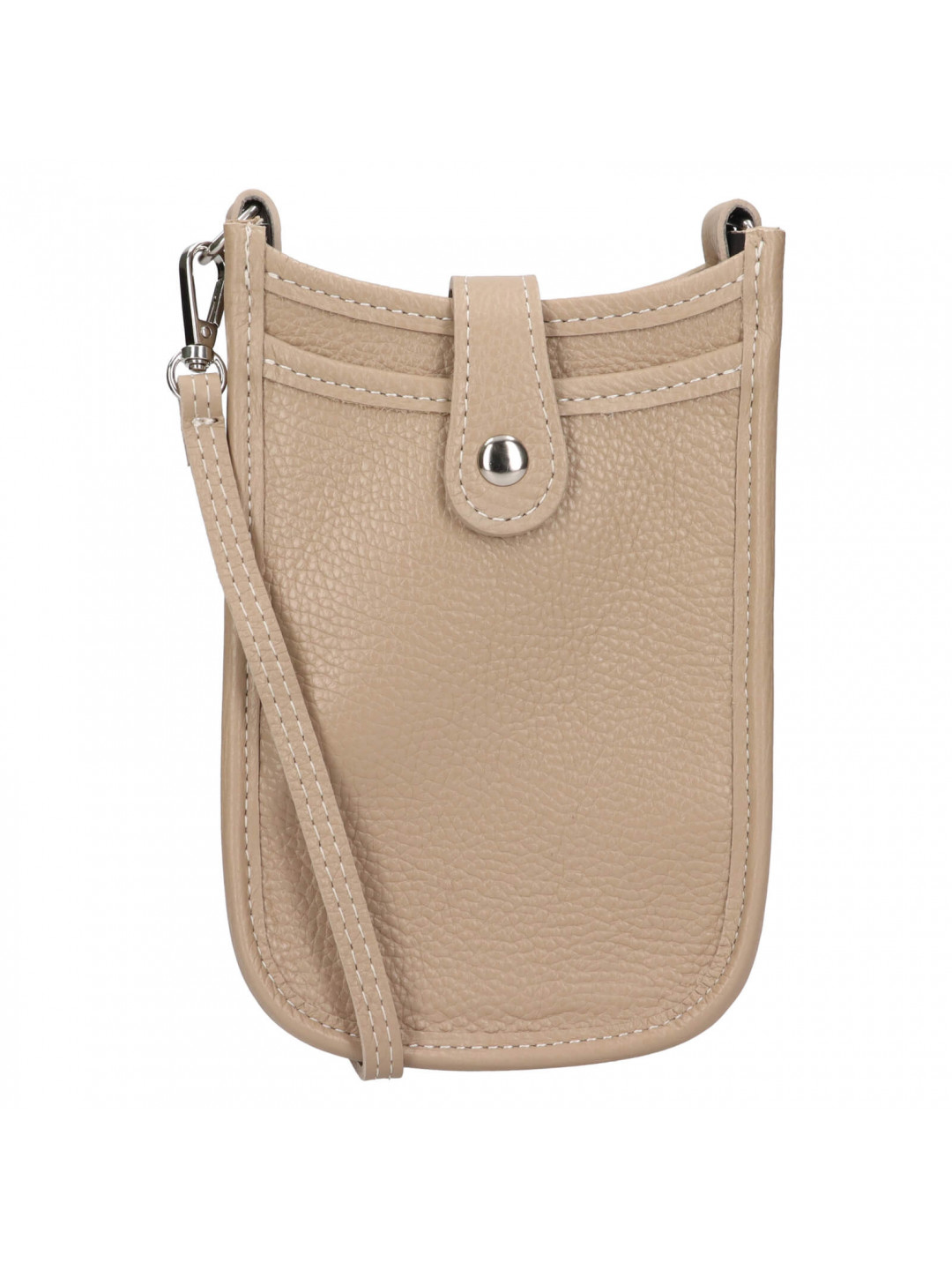 Dámská kožená kabelka na mobil a doklady Italia Simma – béžová